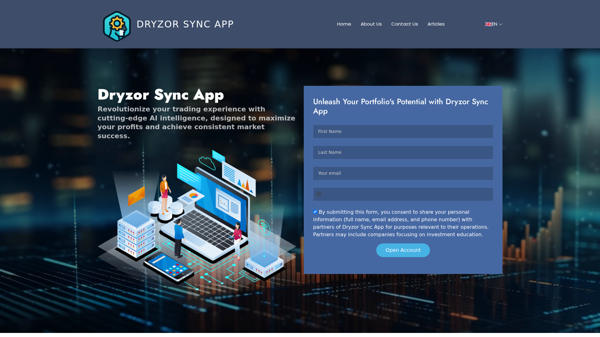 Screenshot of the-dryzorsyncapp.org