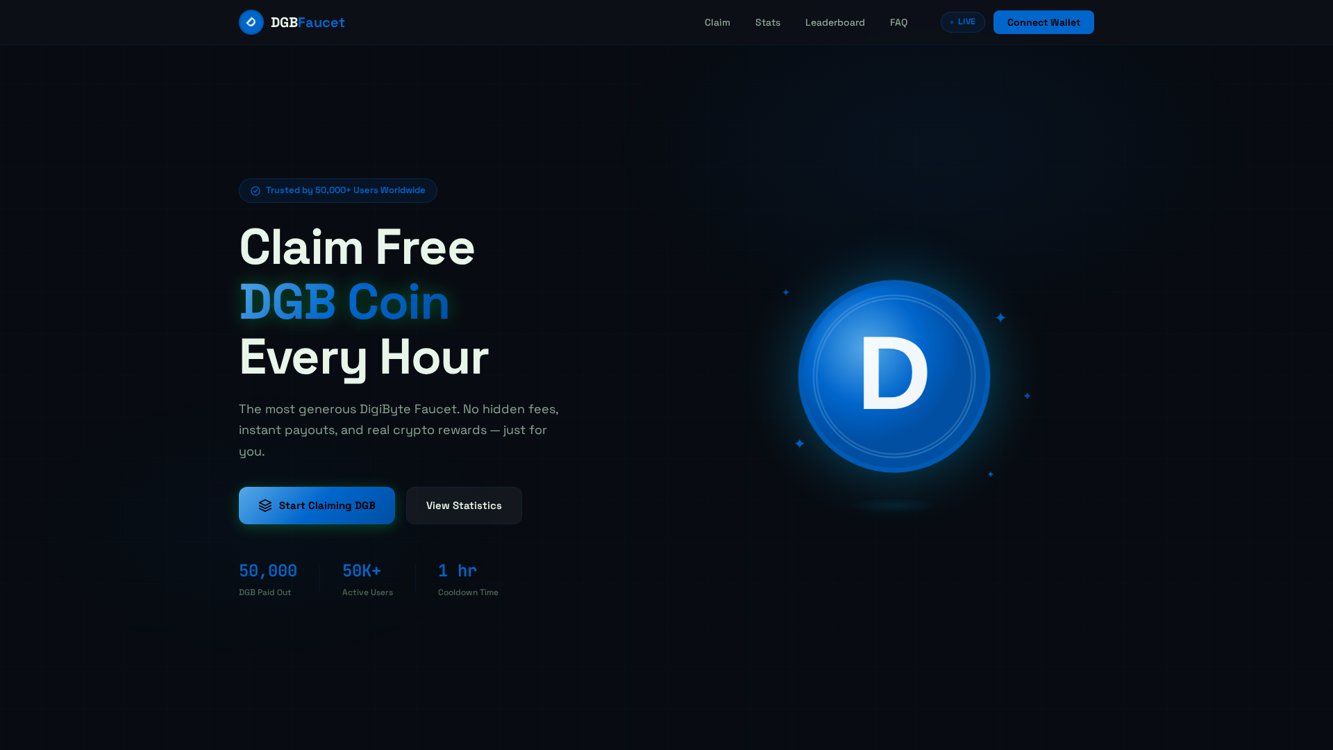 Screenshot of dgbfaucet.pages.dev