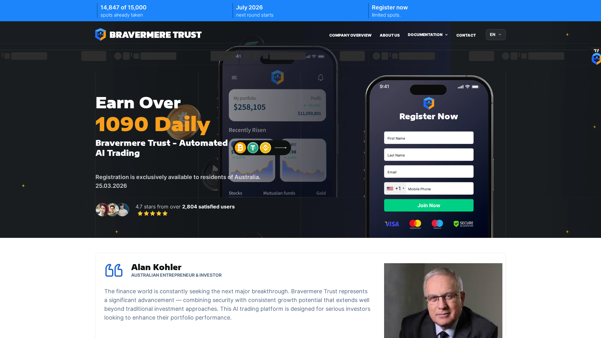 Screenshot of bravermere-trust.org