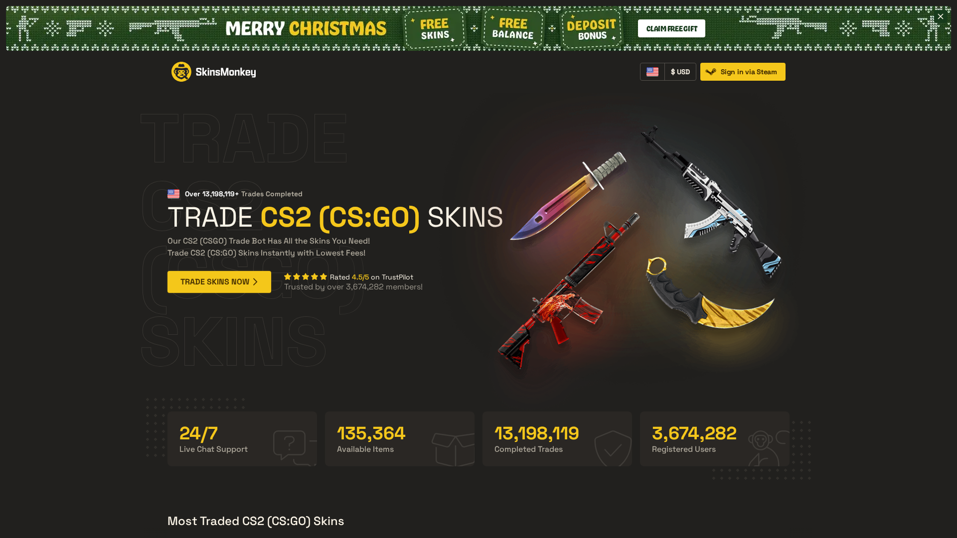 Screenshot of skinsmonkey.com