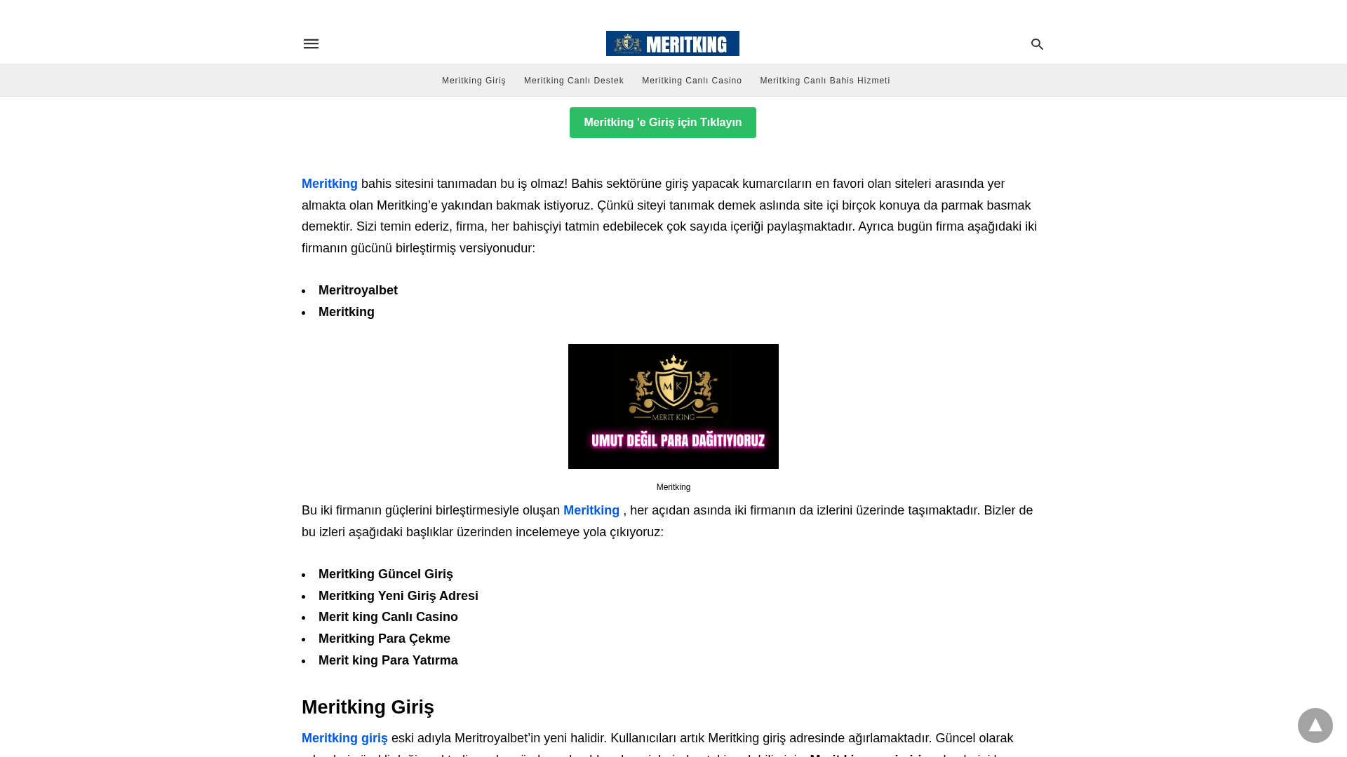 Screenshot of meritking.hizligirisadresi.cam