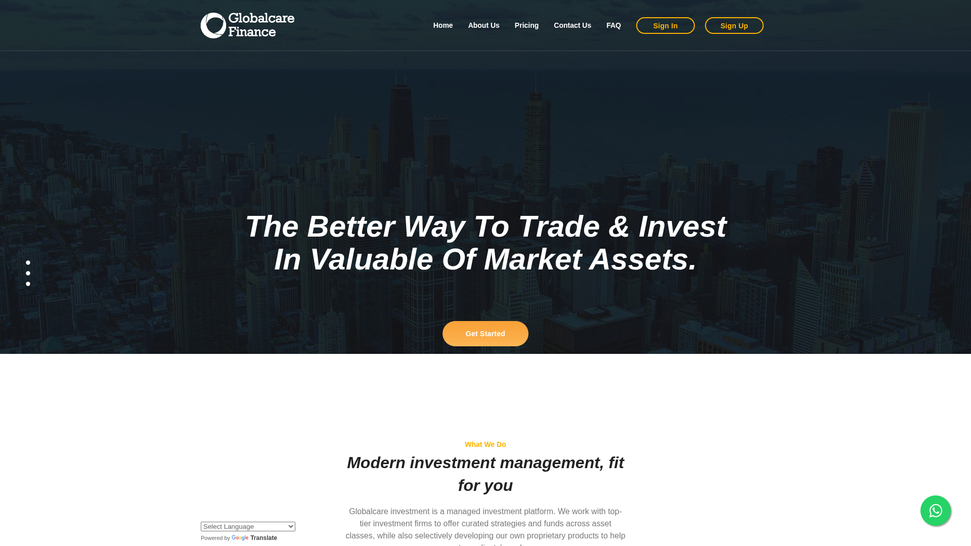 Screenshot of globalcare-finance.com