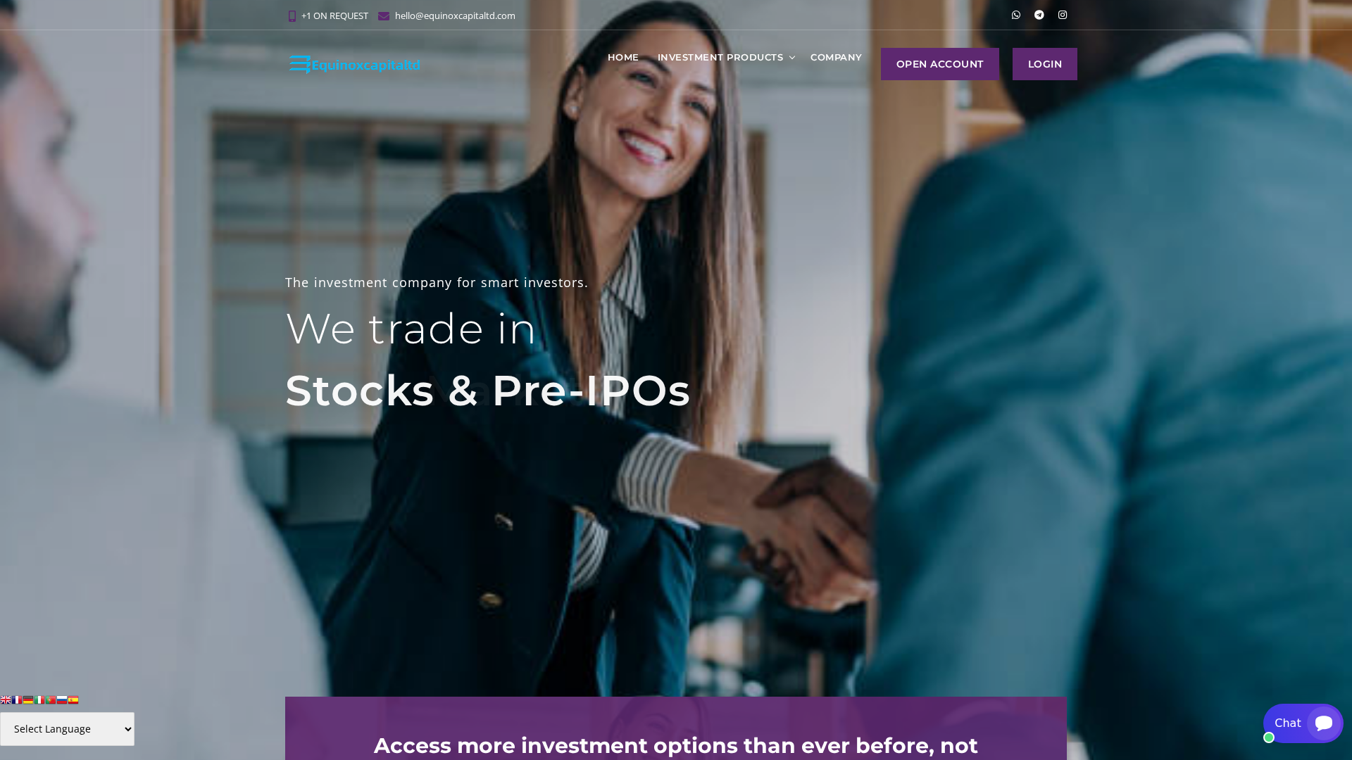 Screenshot of equinoxcapitaltd.com