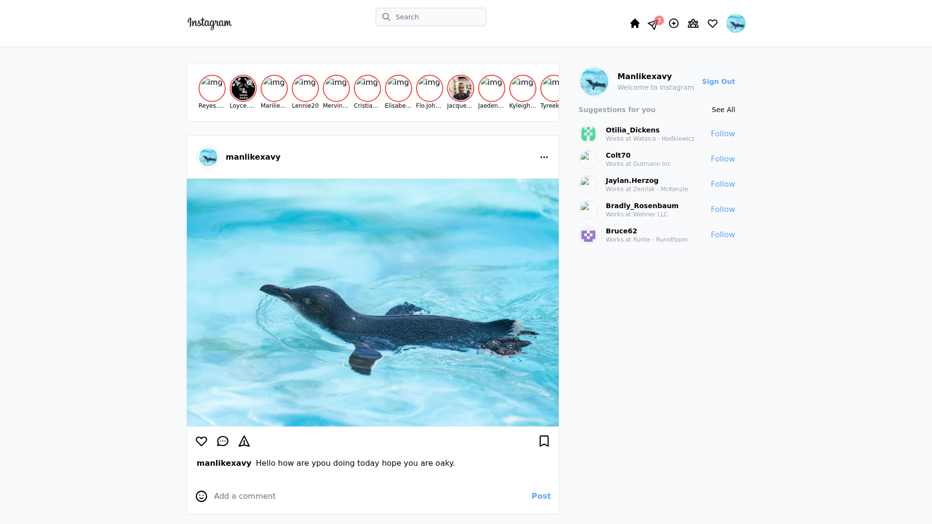 Screenshot of instagram-2-0-4p6f5s6nd-chibokaxavier.vercel.app