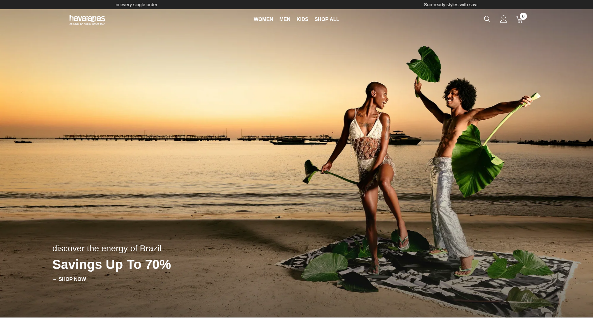 Screenshot of havaianastopsale.com