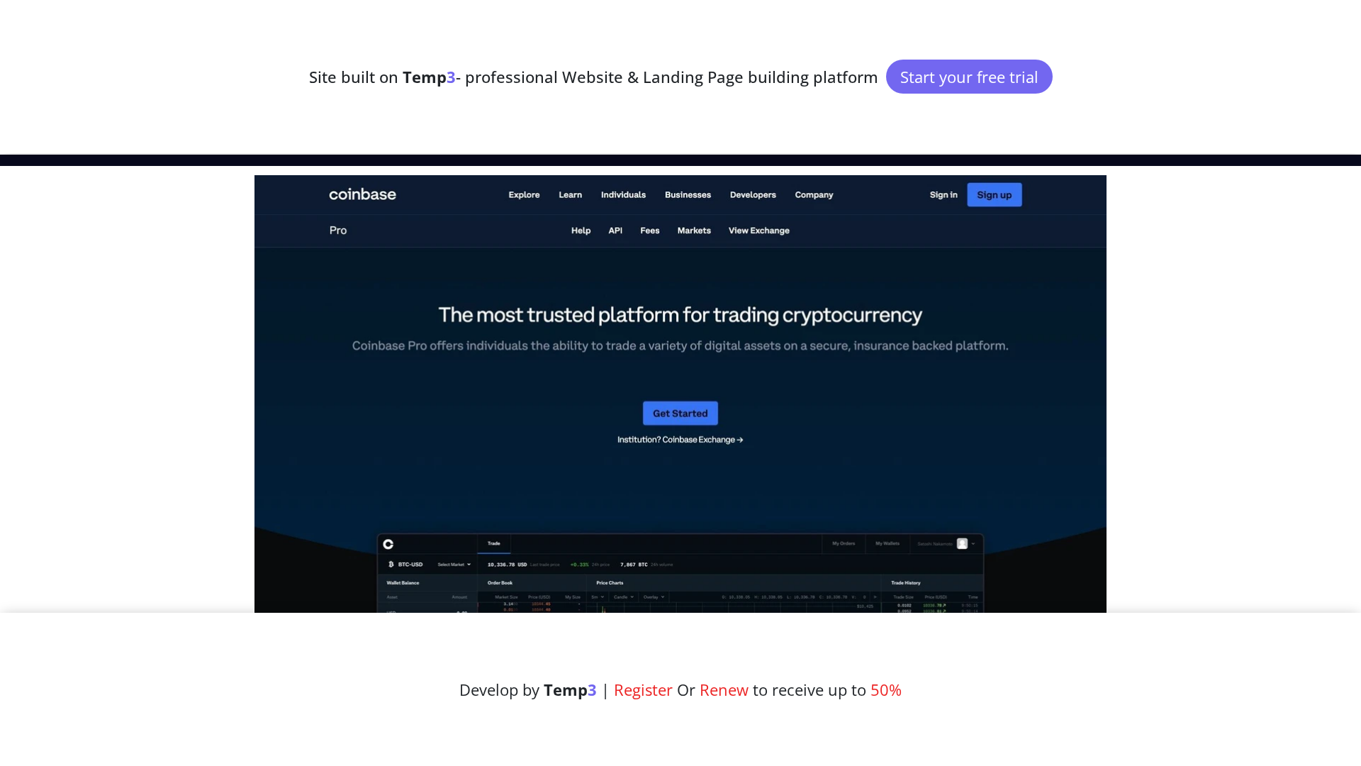 Screenshot of coin-base-pro-login-faq.tem3.io