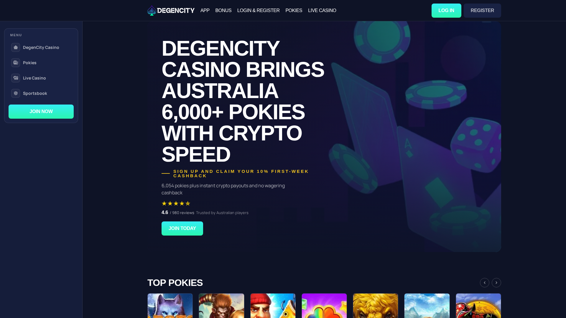 Screenshot of degencity-casino-australia.org