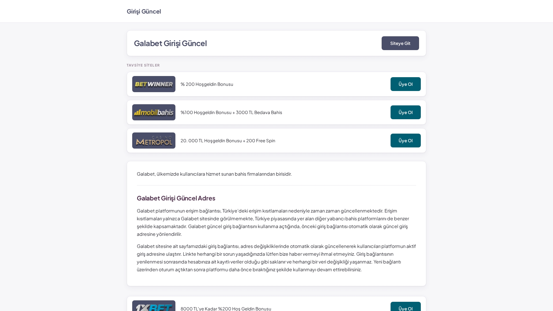 Screenshot of galabet.girisiguncel.vip