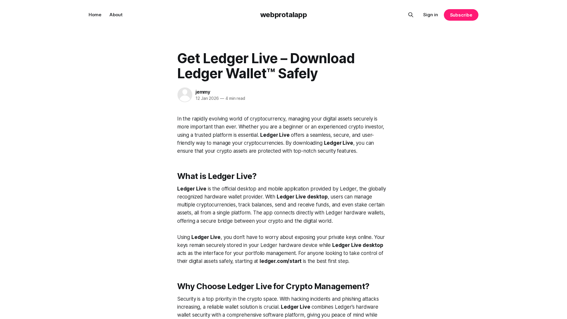 Screenshot of webprotalapp.ghost.io