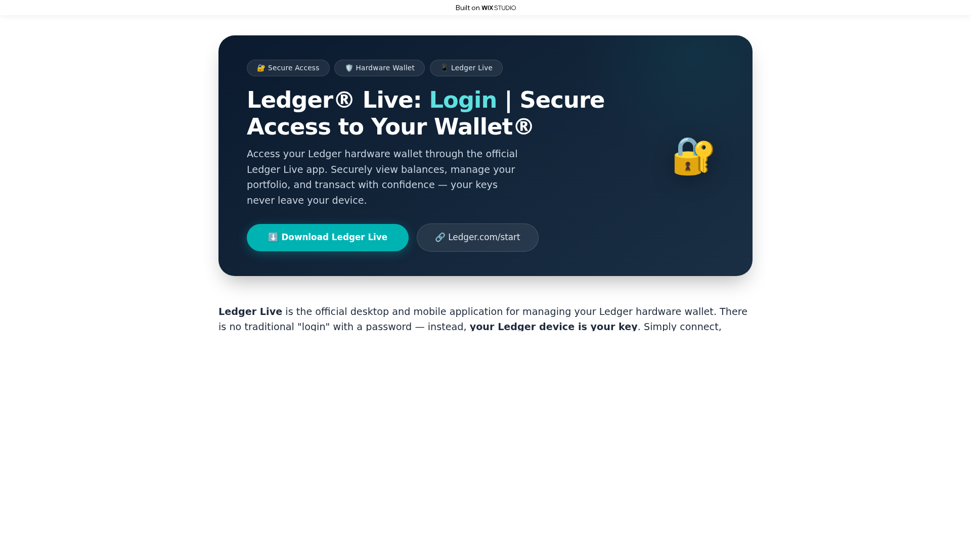 Screenshot of startio-ledgrlive.wixstudio.com