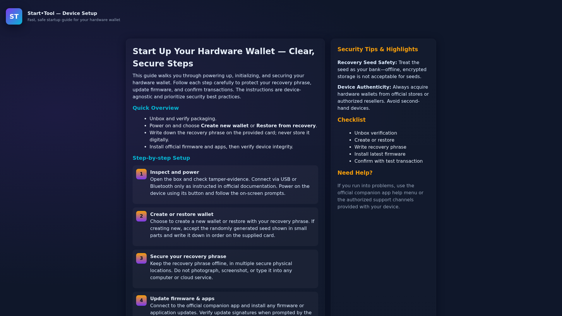 Screenshot of ledger-coms-start.pages.dev