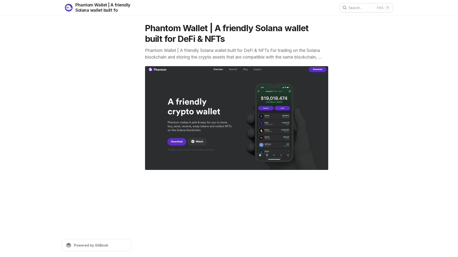 Screenshot of phawtom-wollet.gitbook.io