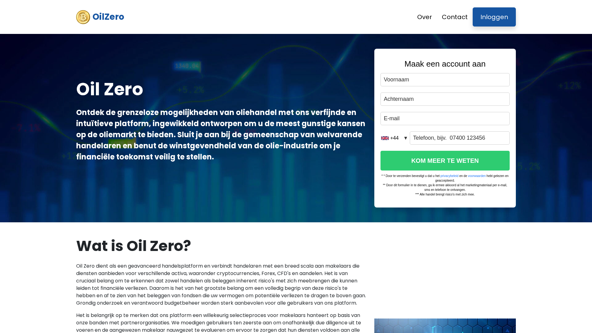 Screenshot of oilzero.nl