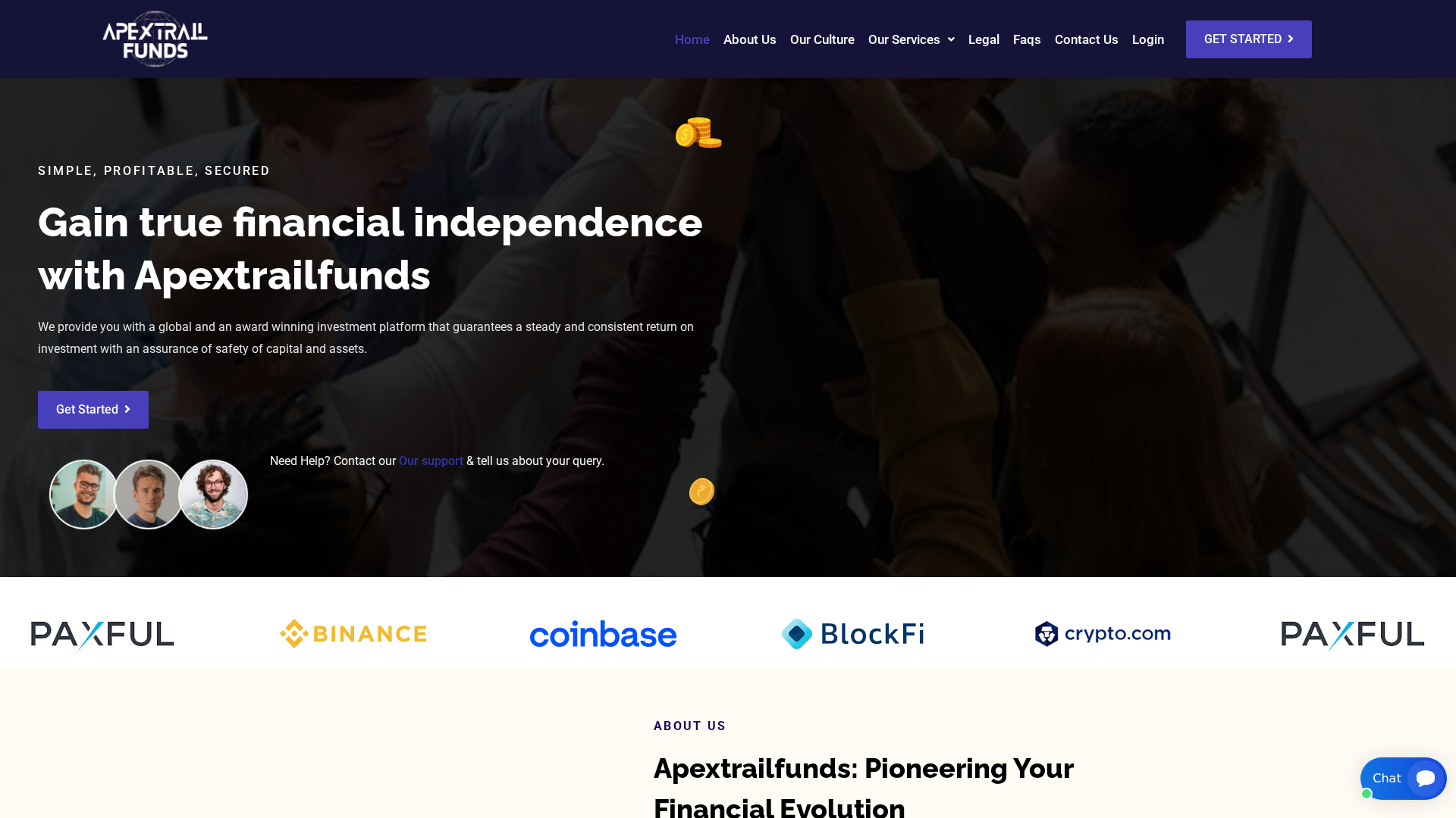 Screenshot of apextrailfunds.com
