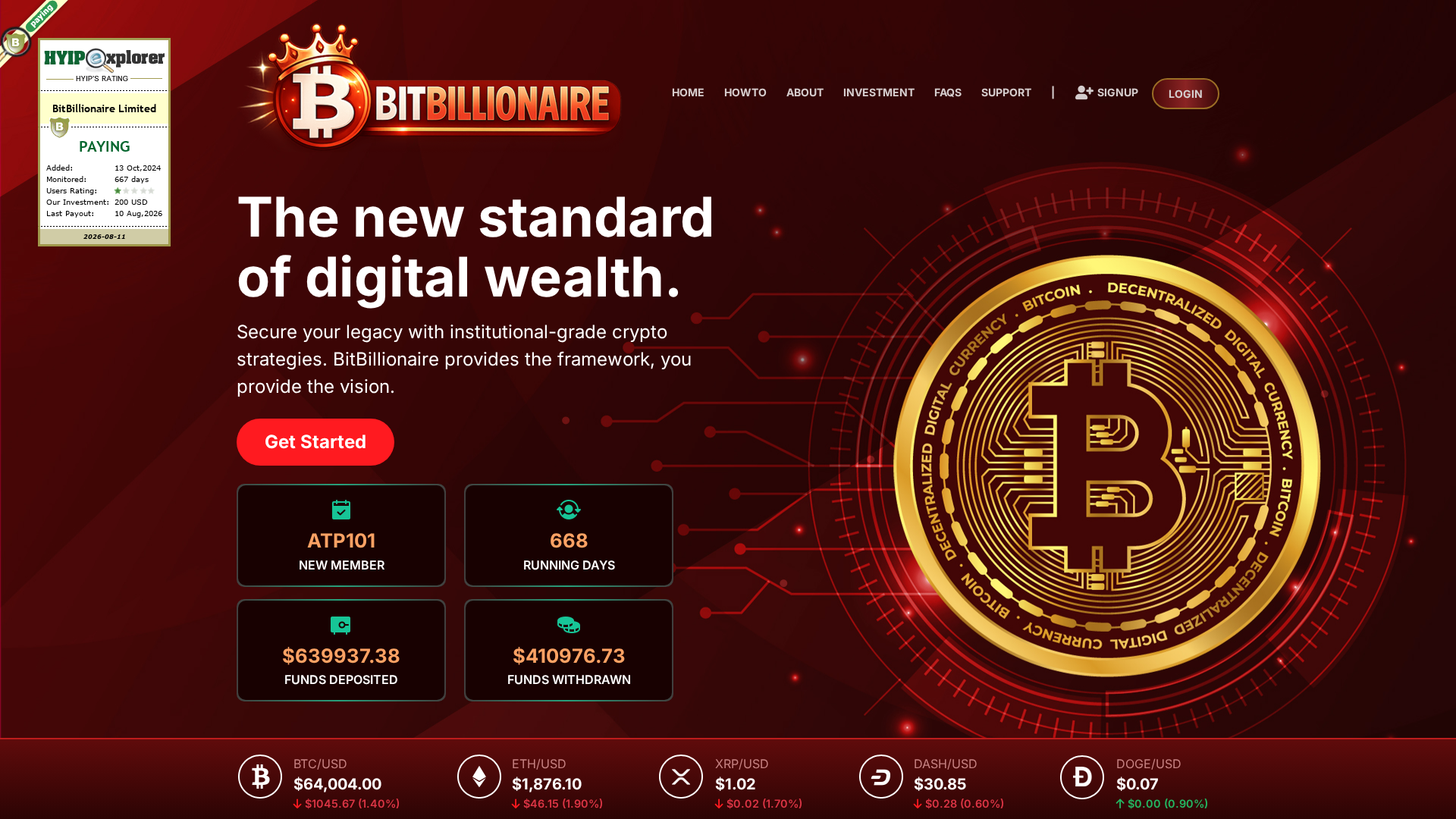 Screenshot of bitbillionaire.net