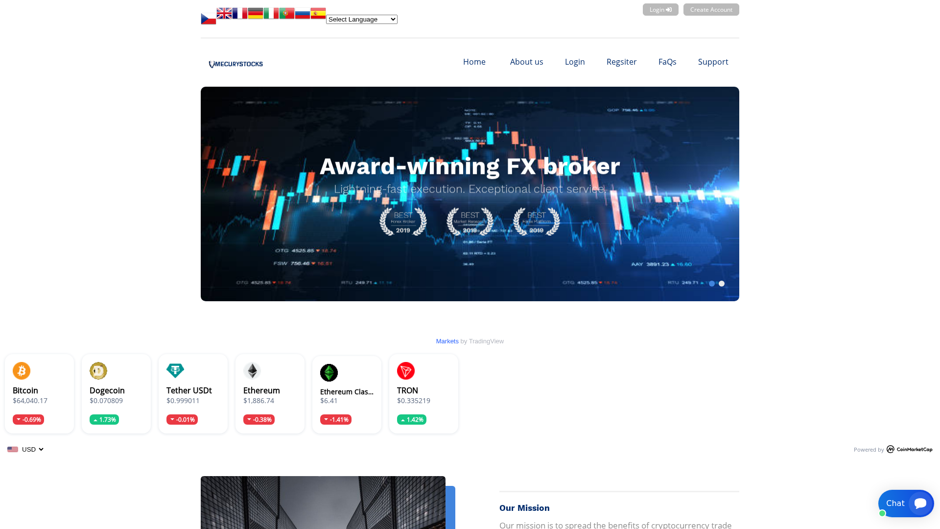 Screenshot of mecurystocks.com