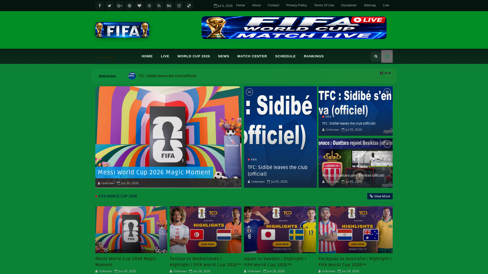 Screenshot of fifaworldcup.one
