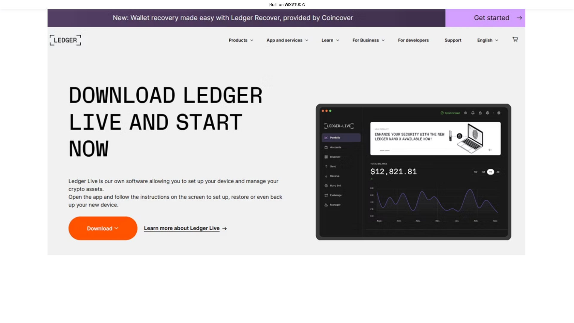 Screenshot of desktop-liveldger.wixstudio.com
