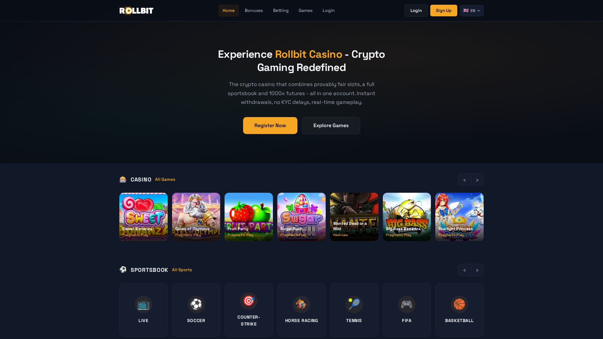 Screenshot of rollbit.us.com