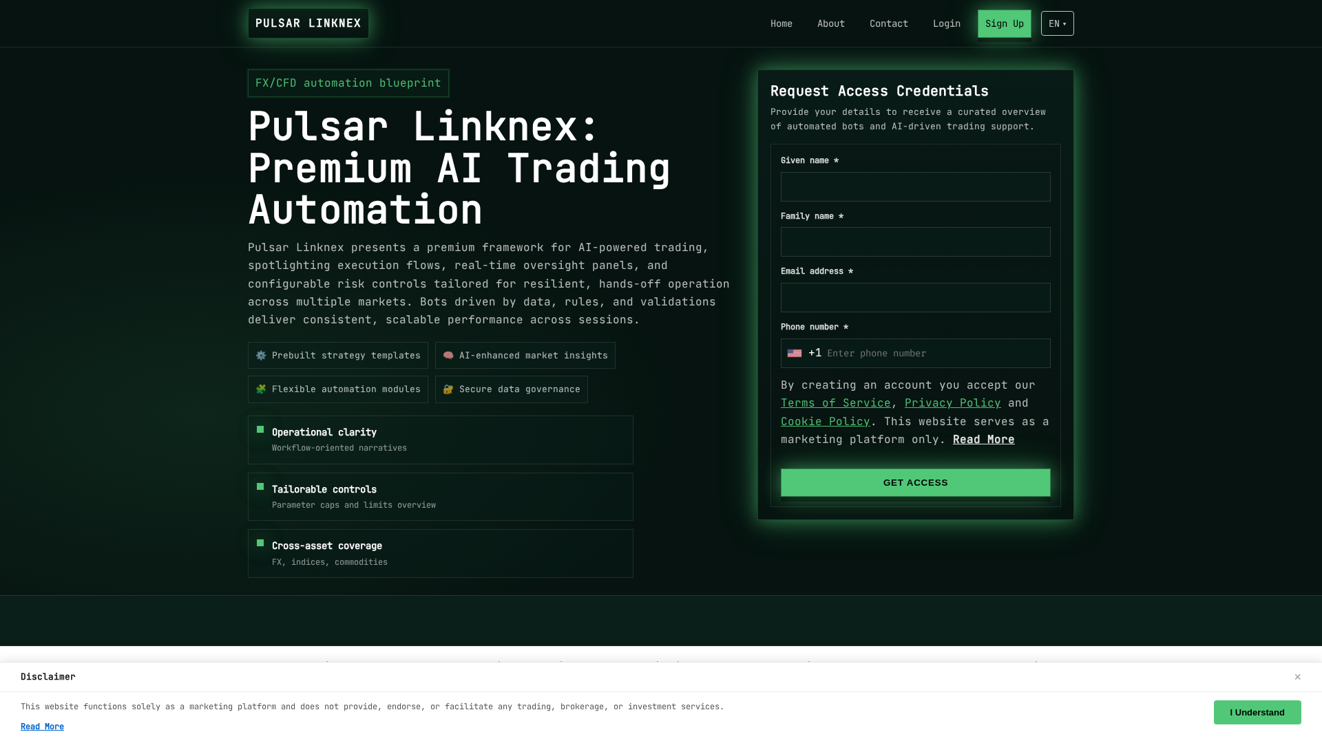 Screenshot of pulsarlinknex.digital