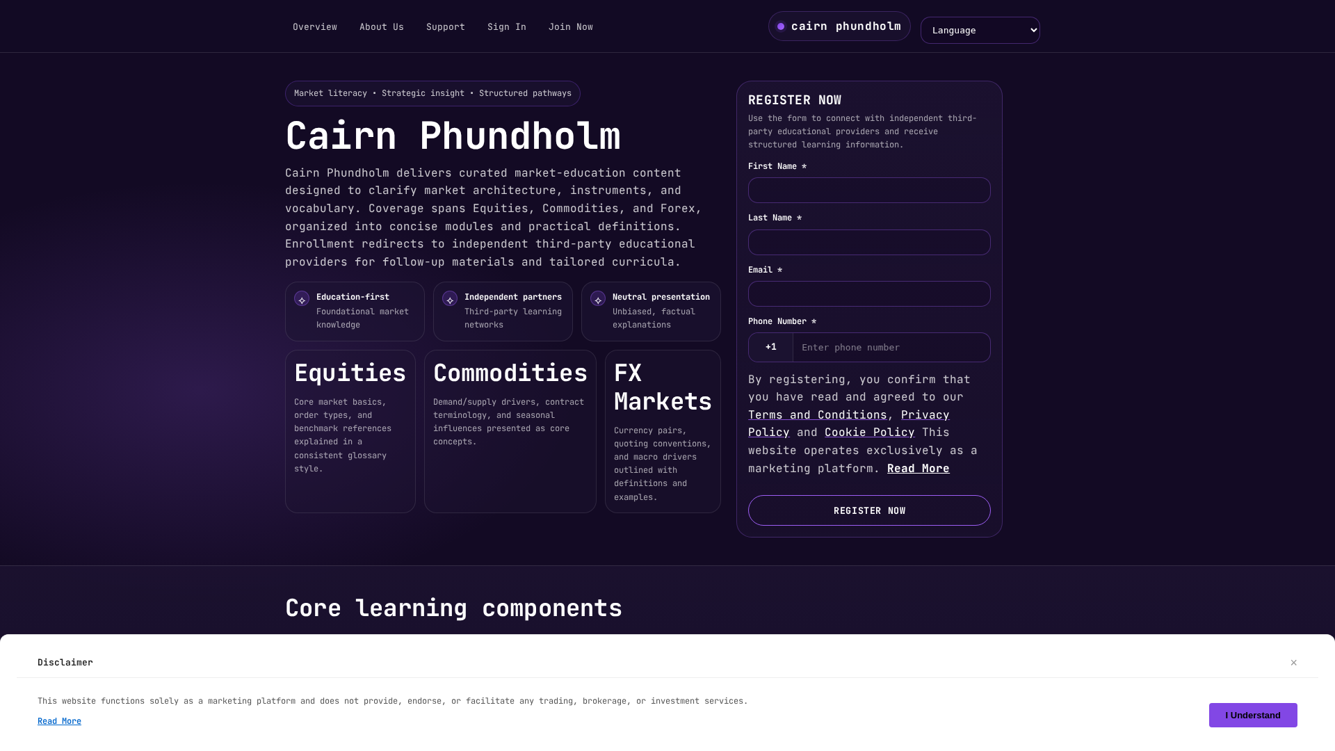 Screenshot of cairnphundholm.pro