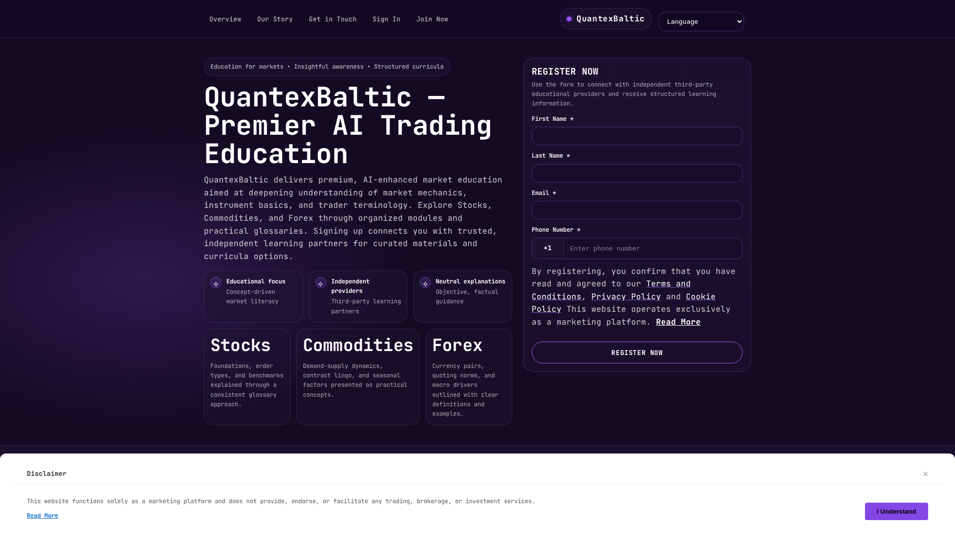 Screenshot of quantexbalticpro.com
