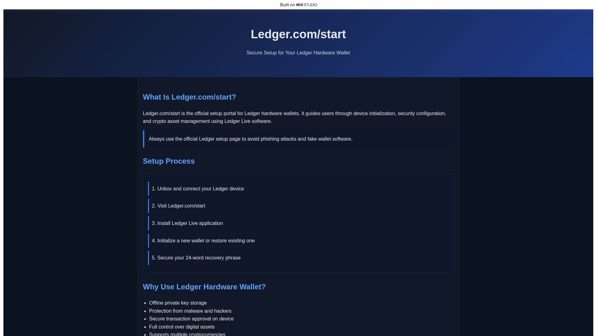 Screenshot of startio-ledzerstart.wixstudio.com
