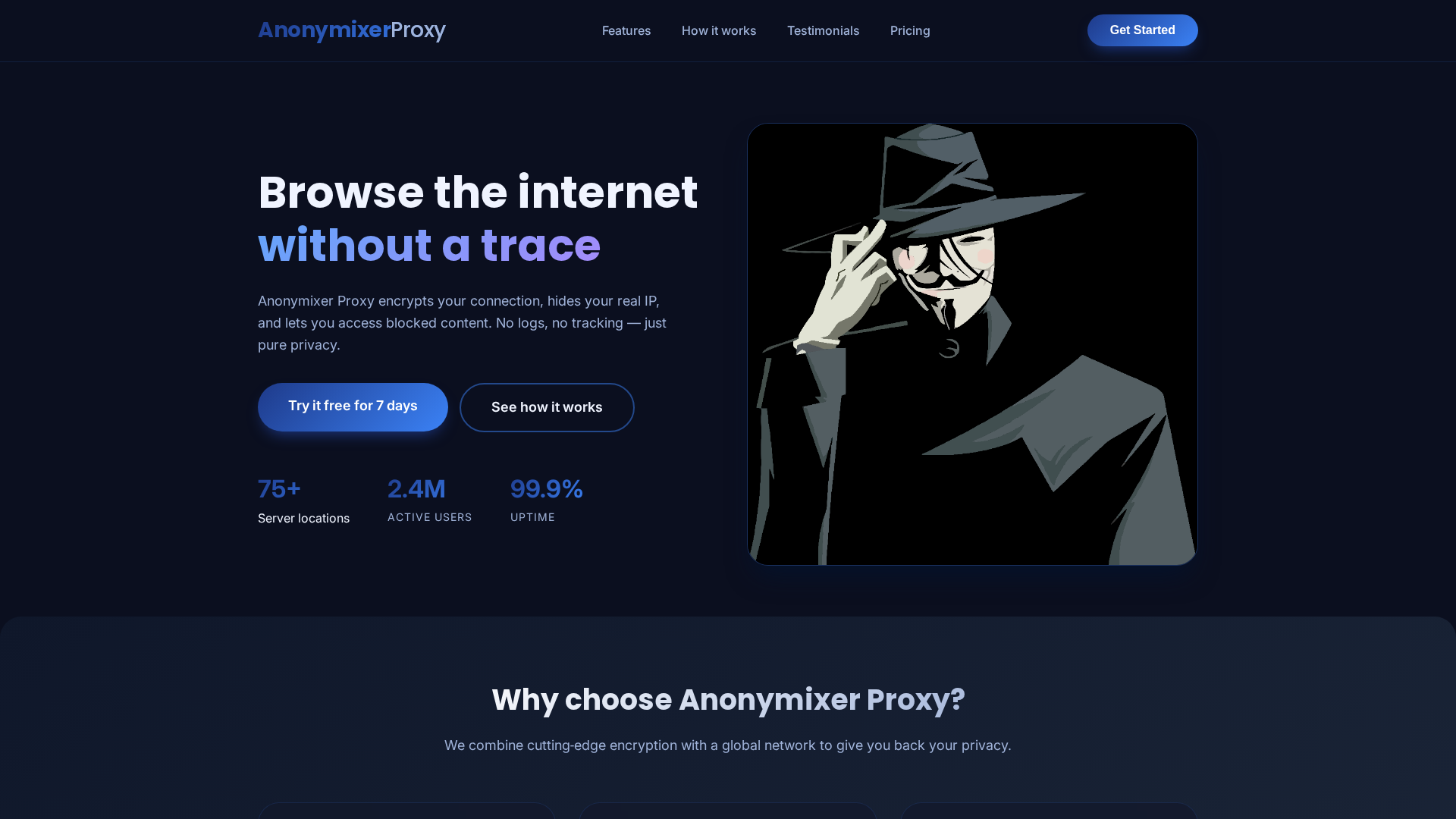 Screenshot of anonymixers.net