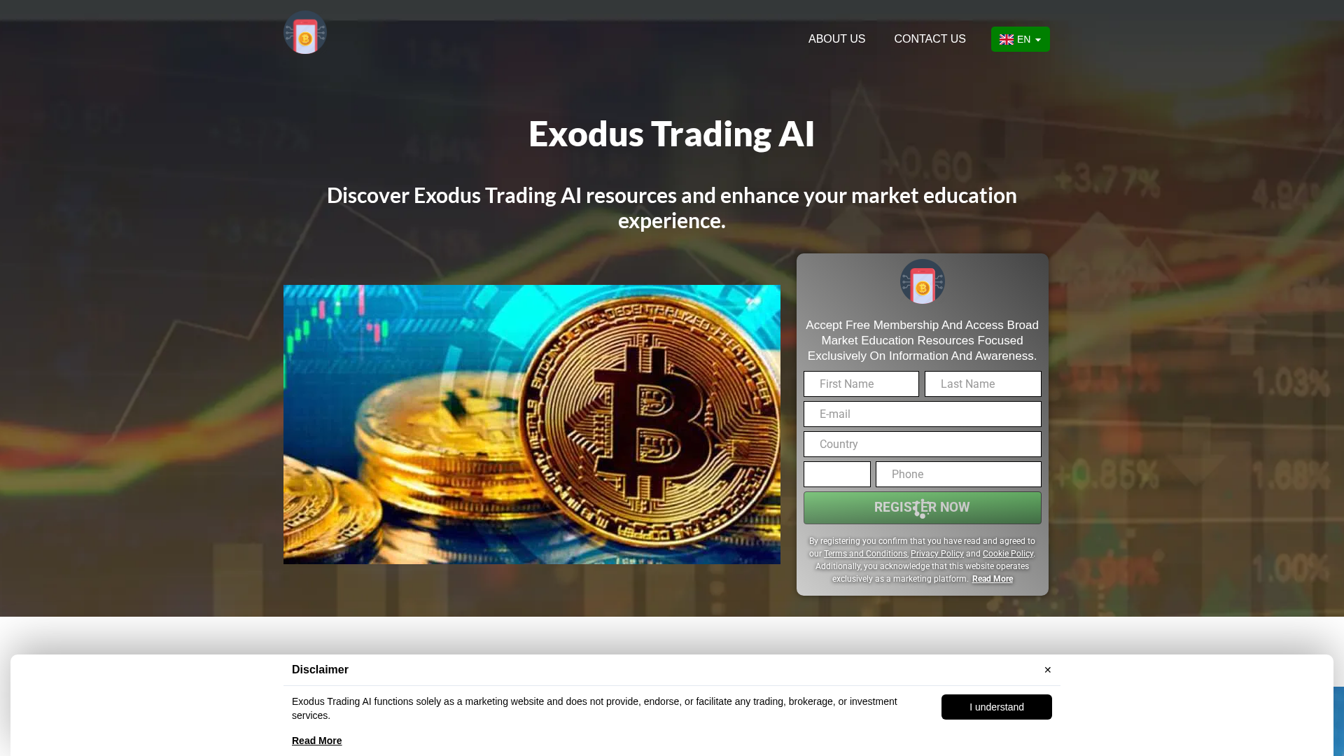 Screenshot of exodus-trading-ai.com