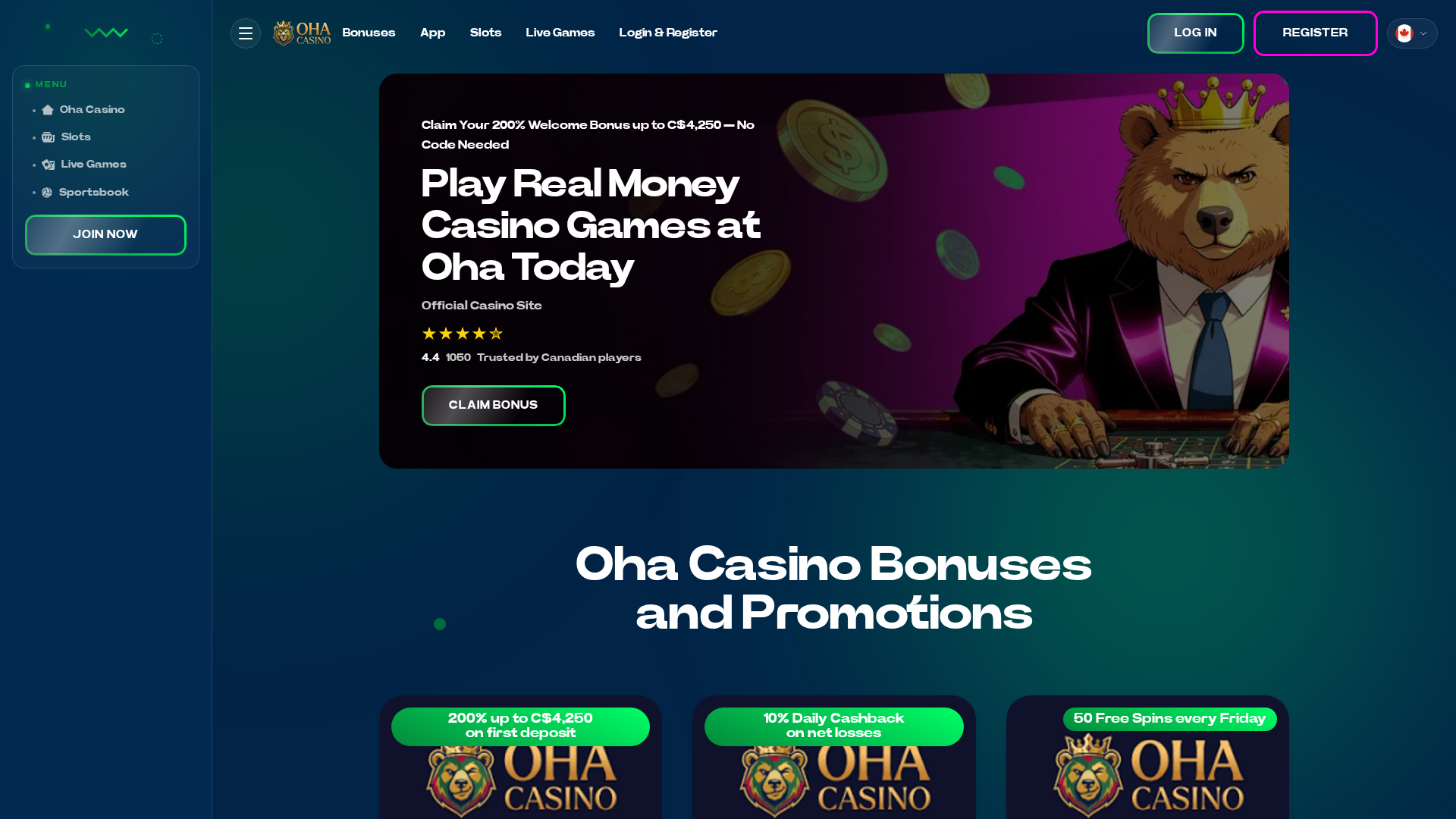 Screenshot of ohacasinos-ca.com