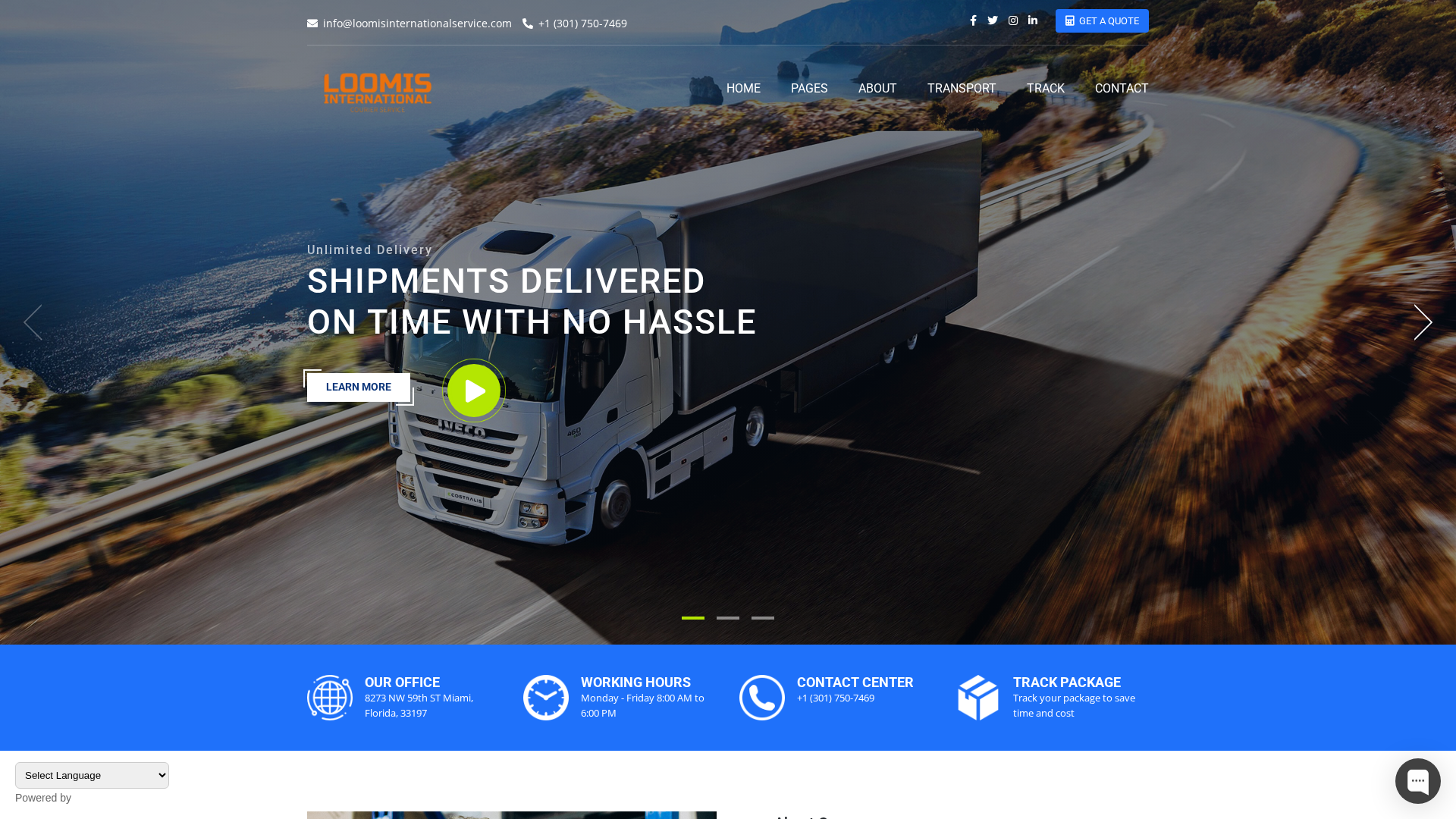 Screenshot of loomisinternationalservice.com