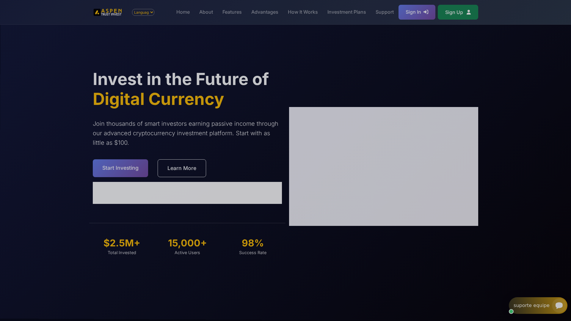 Screenshot of aspentrustinvest.com