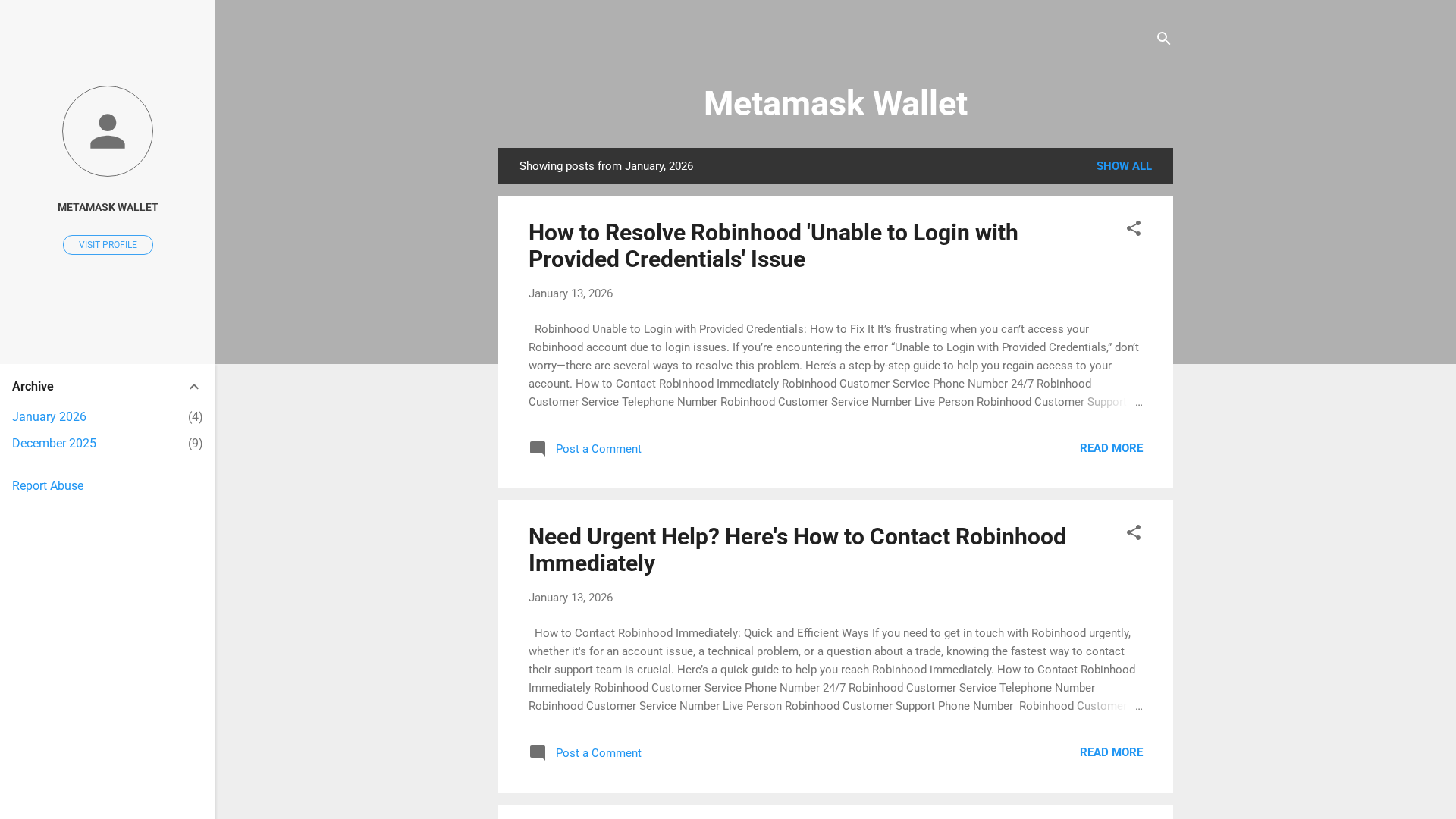 Screenshot of metamaskwalletcustomerservice.blogspot.com
