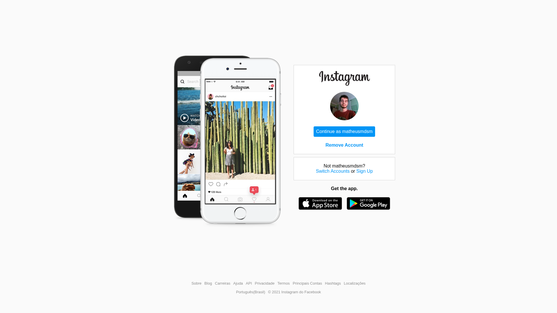 Screenshot of www.instagram-frontpage.vercel.app