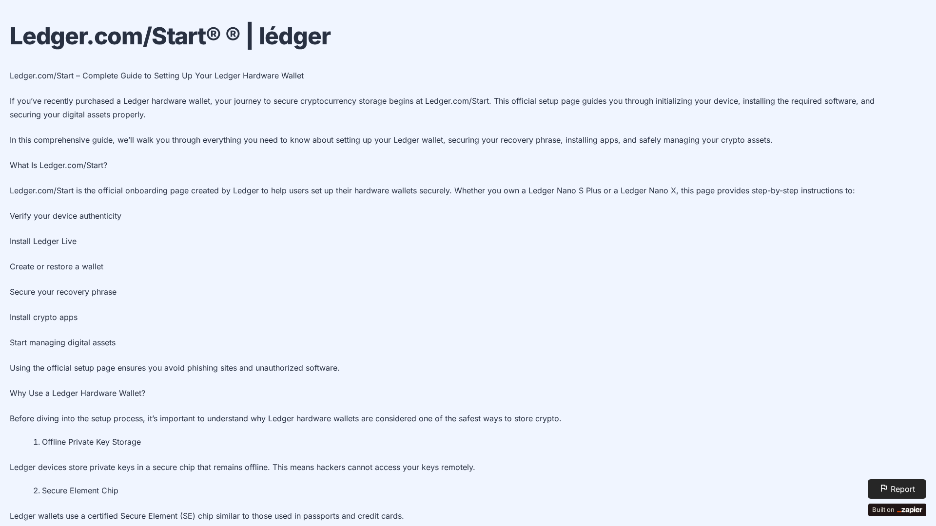 Screenshot of ledgermstart.zapier.app