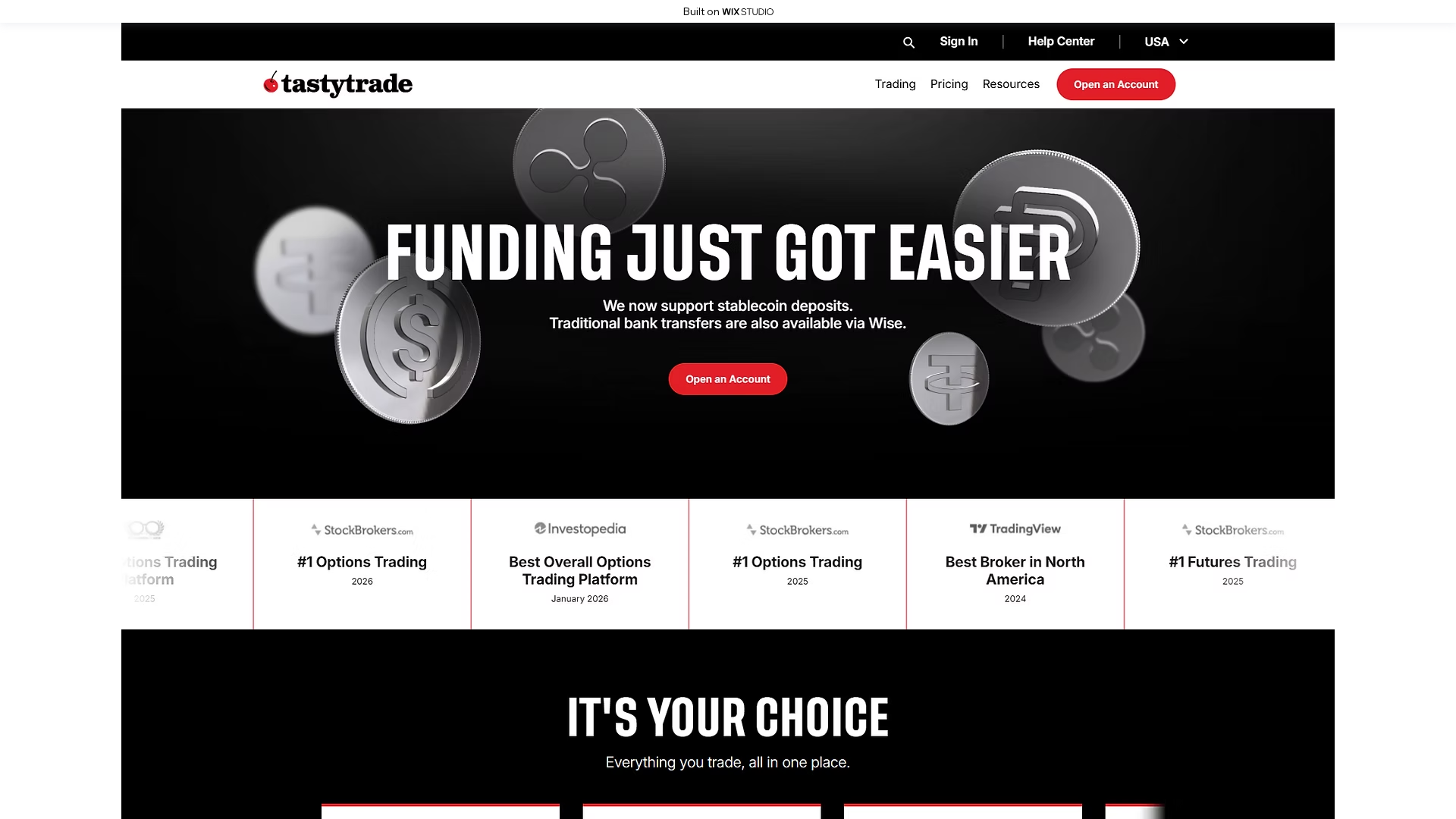 Screenshot of apps-taetetrade.wixstudio.com