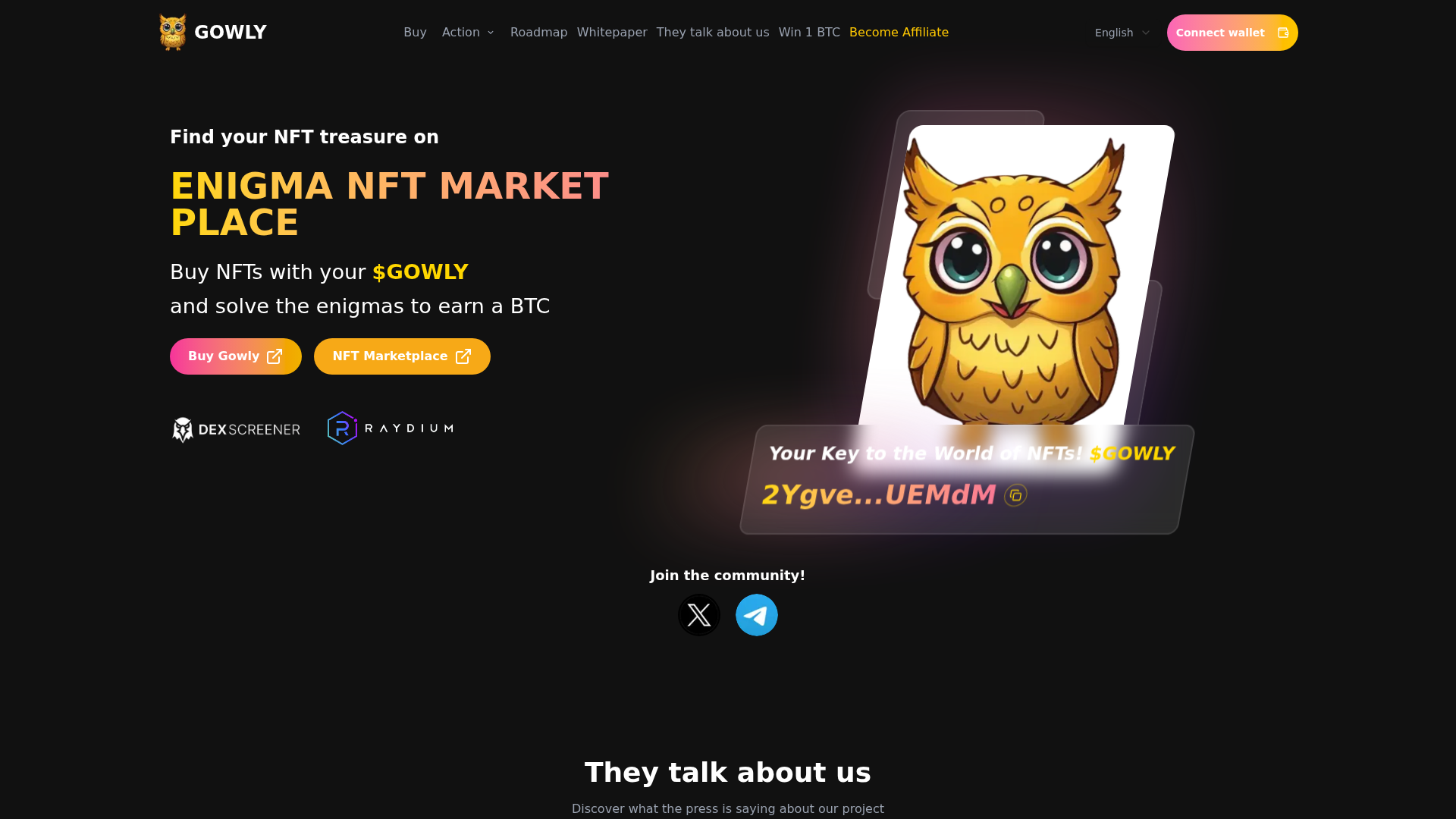 Screenshot of gowlysolcoin.com