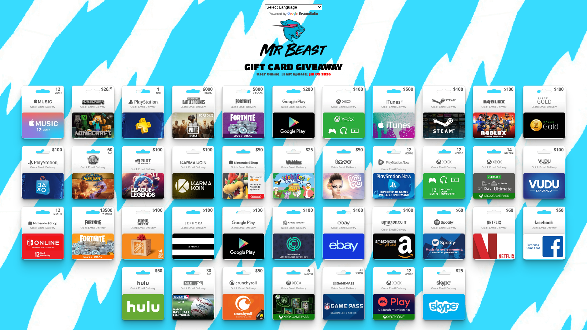 Screenshot of jimmys-giveaway.com