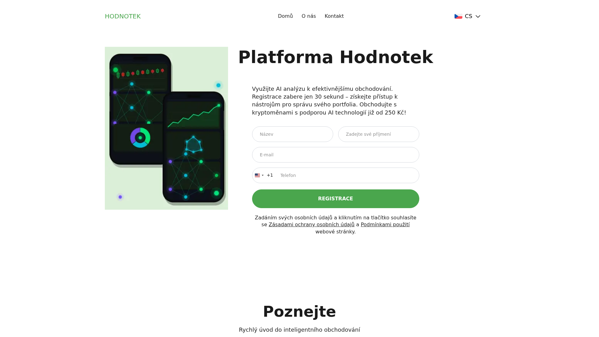 Screenshot of hodnotek-ai.live