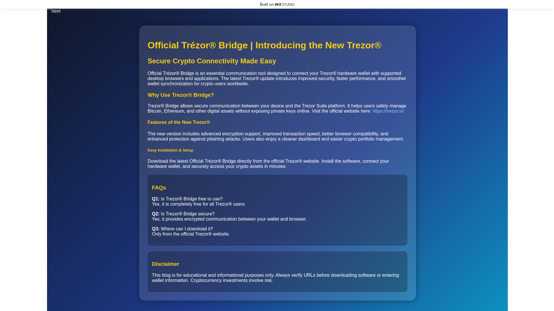 Screenshot of bridges-trzr.wixstudio.com