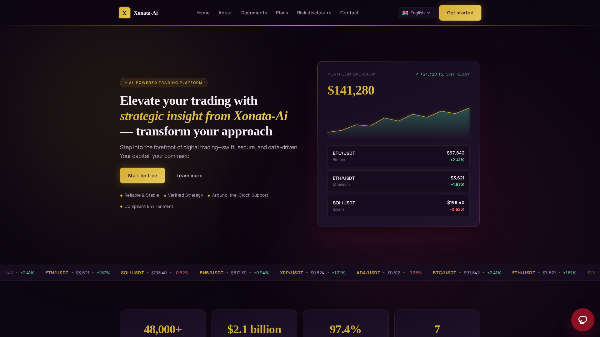 Screenshot of xonataaitrade.com