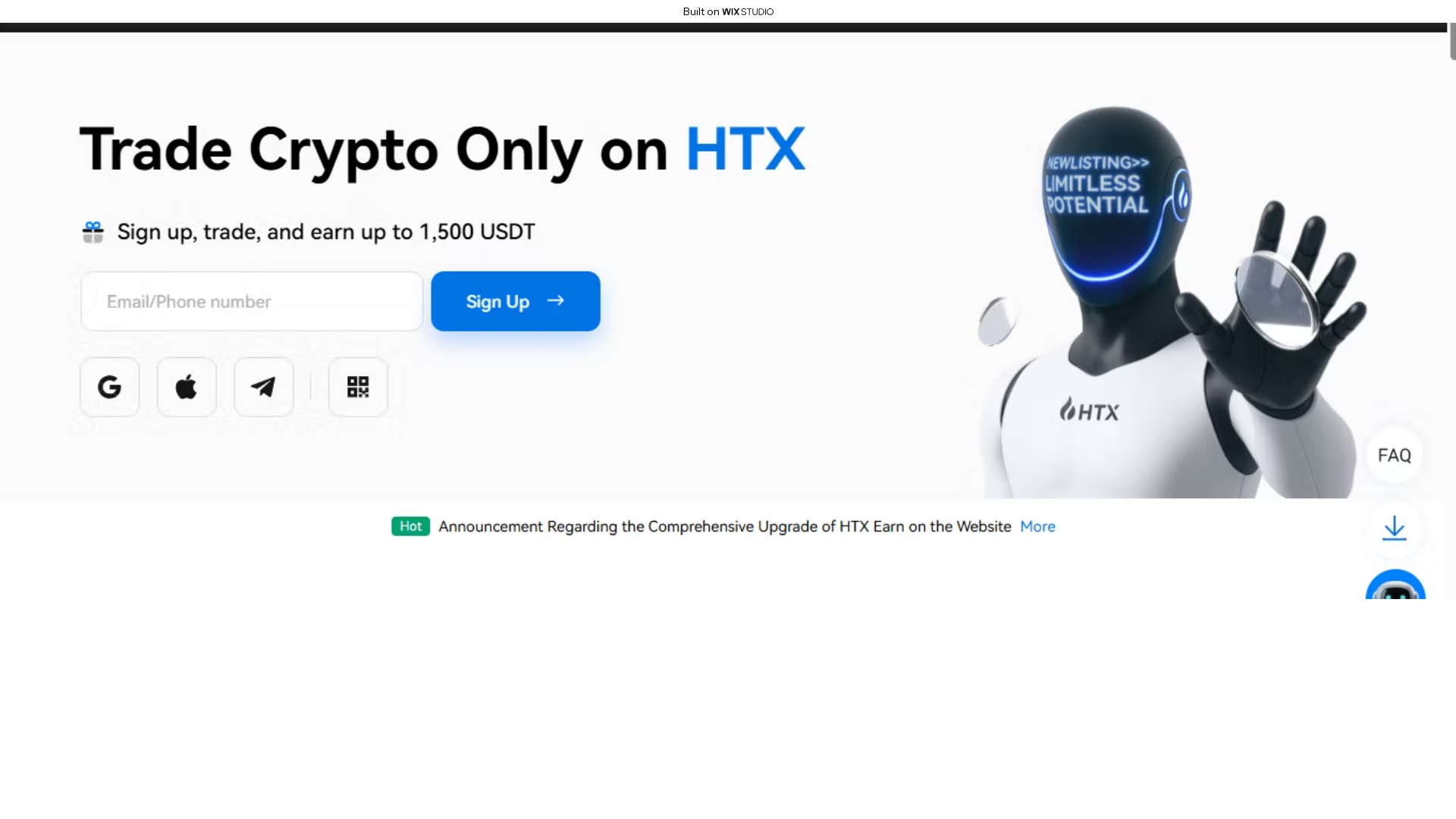 Screenshot of official-htxx-enus.wixstudio.com