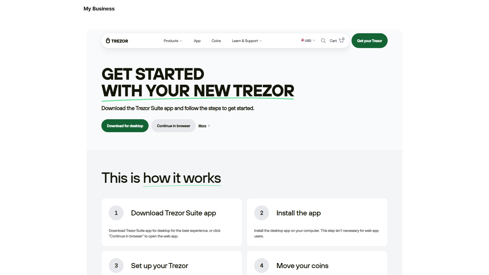 Screenshot of trezorio-start-us.square.site