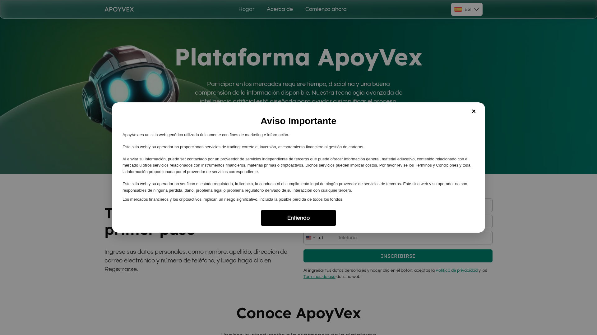 Screenshot of apoyvex-es.live