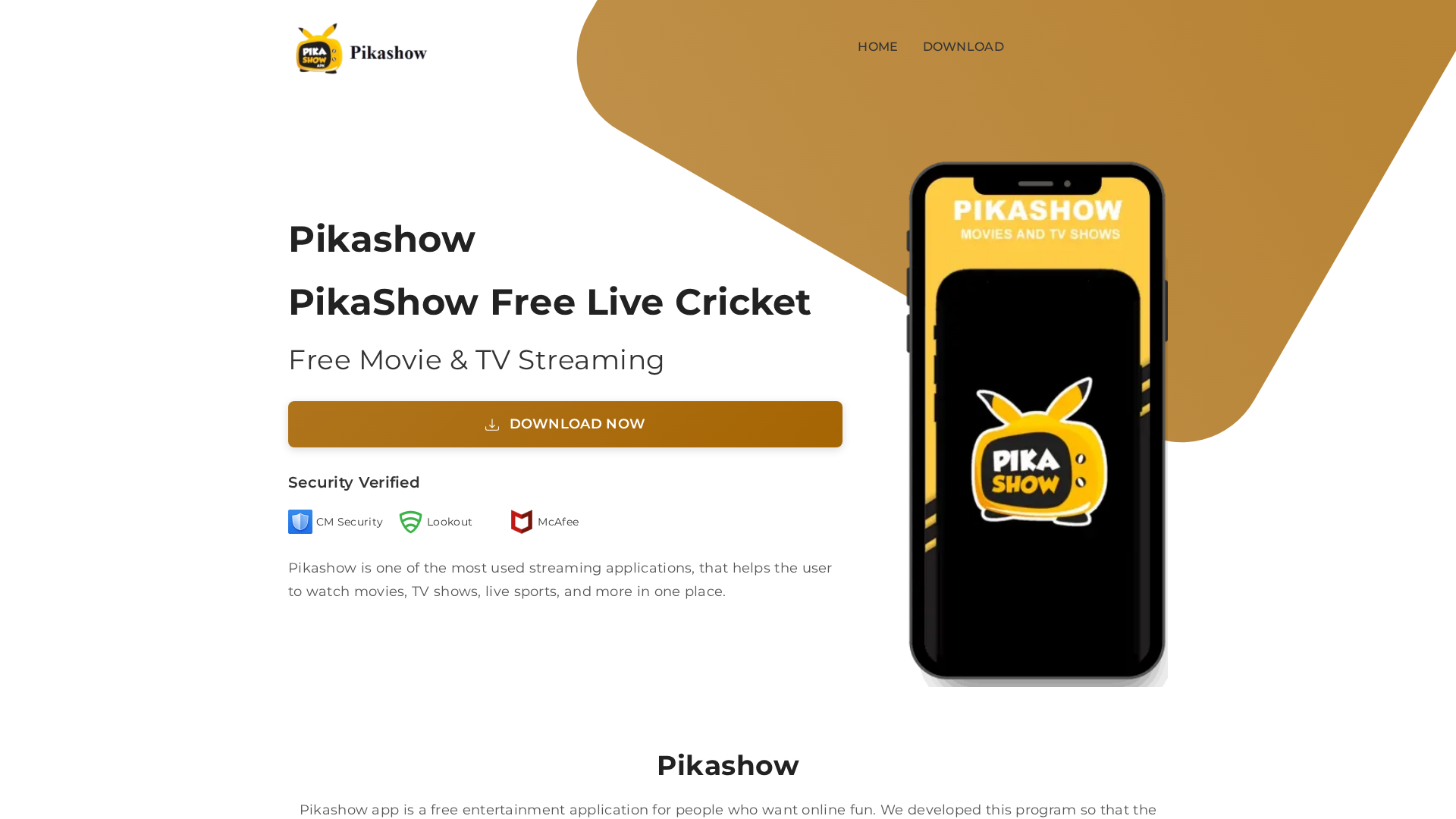 Screenshot of pikashow-tv.in