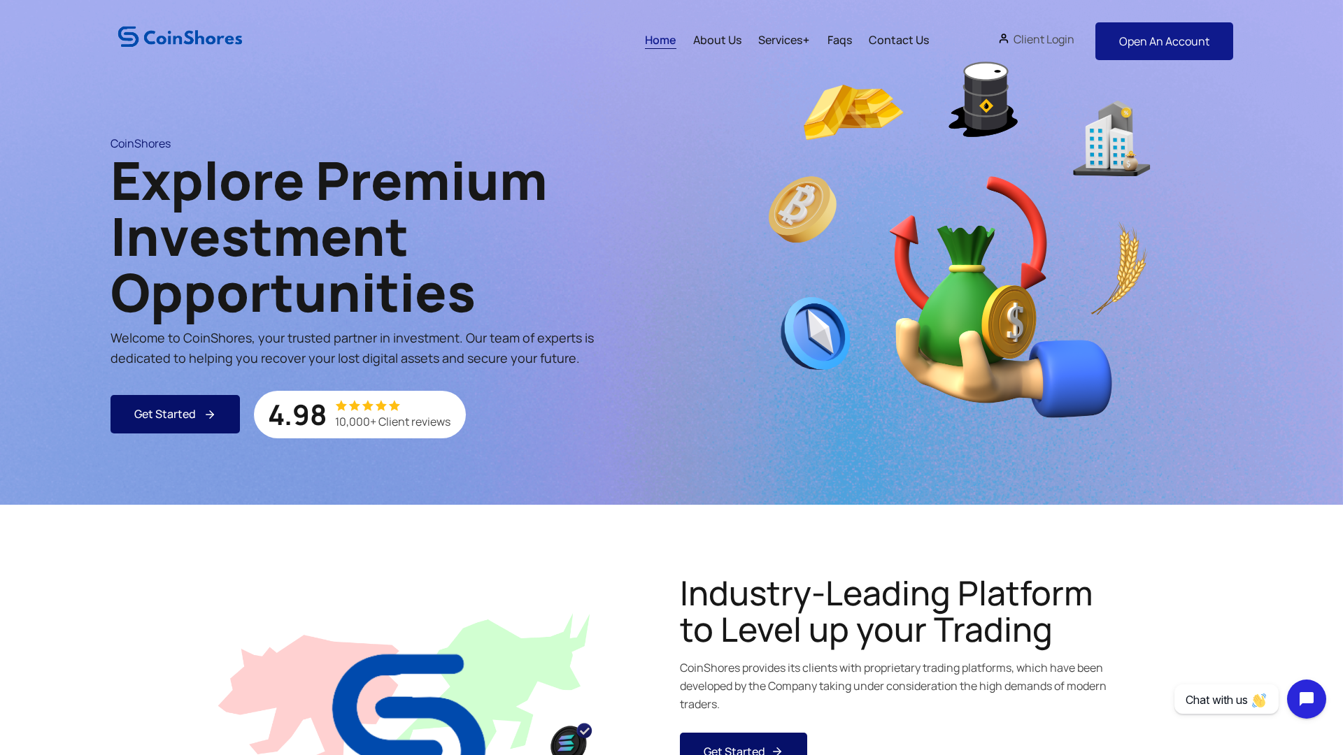 Screenshot of coinshores.net