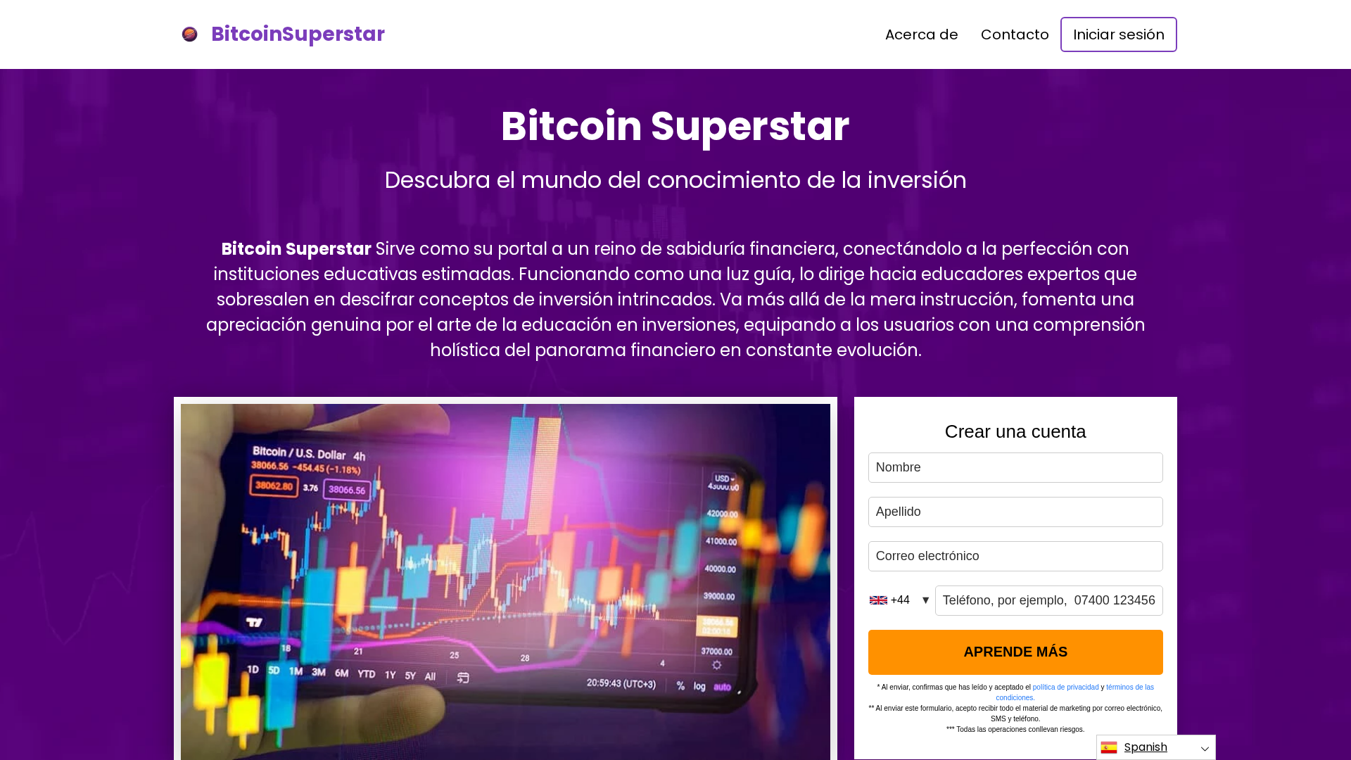 Screenshot of bitcoinsuperstar.org