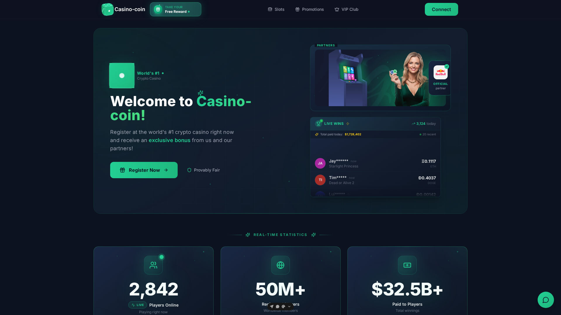 Screenshot of casinocoin.club