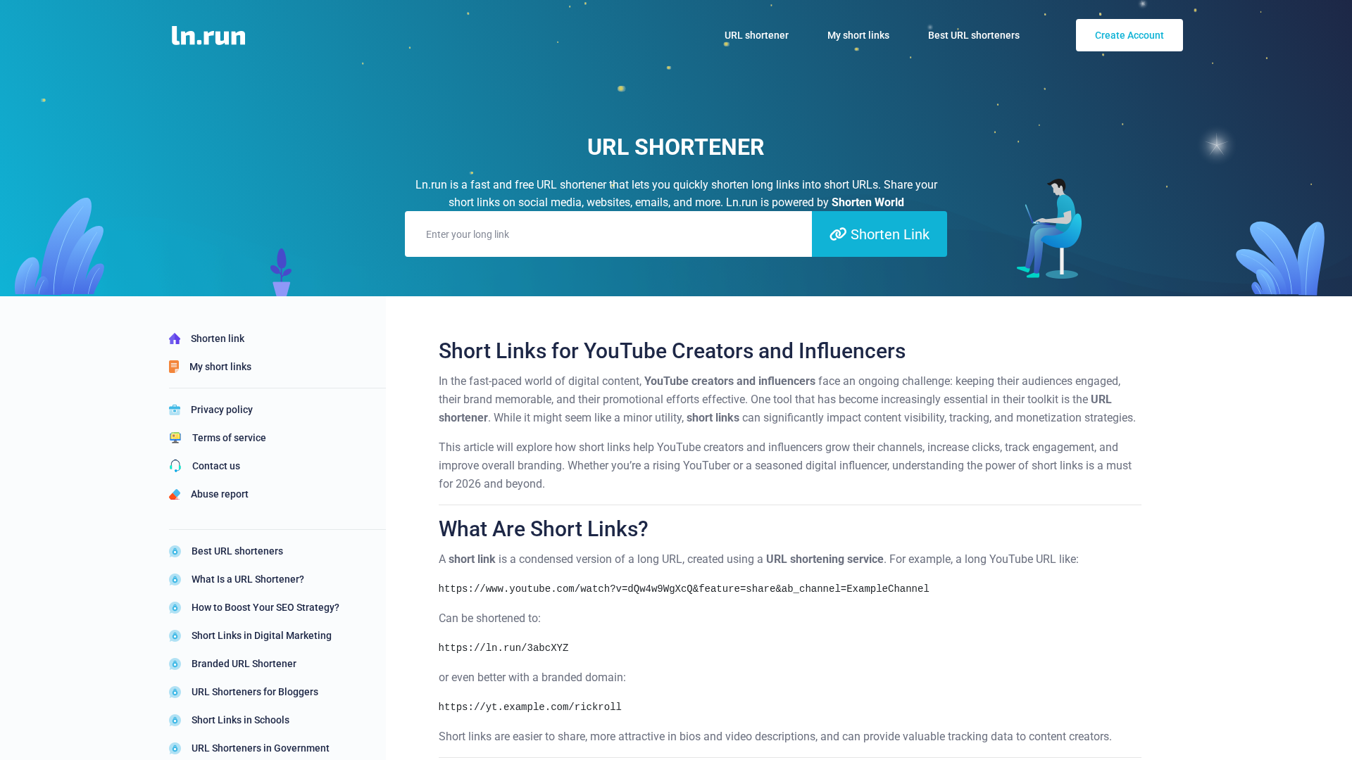 Screenshot of ln.run