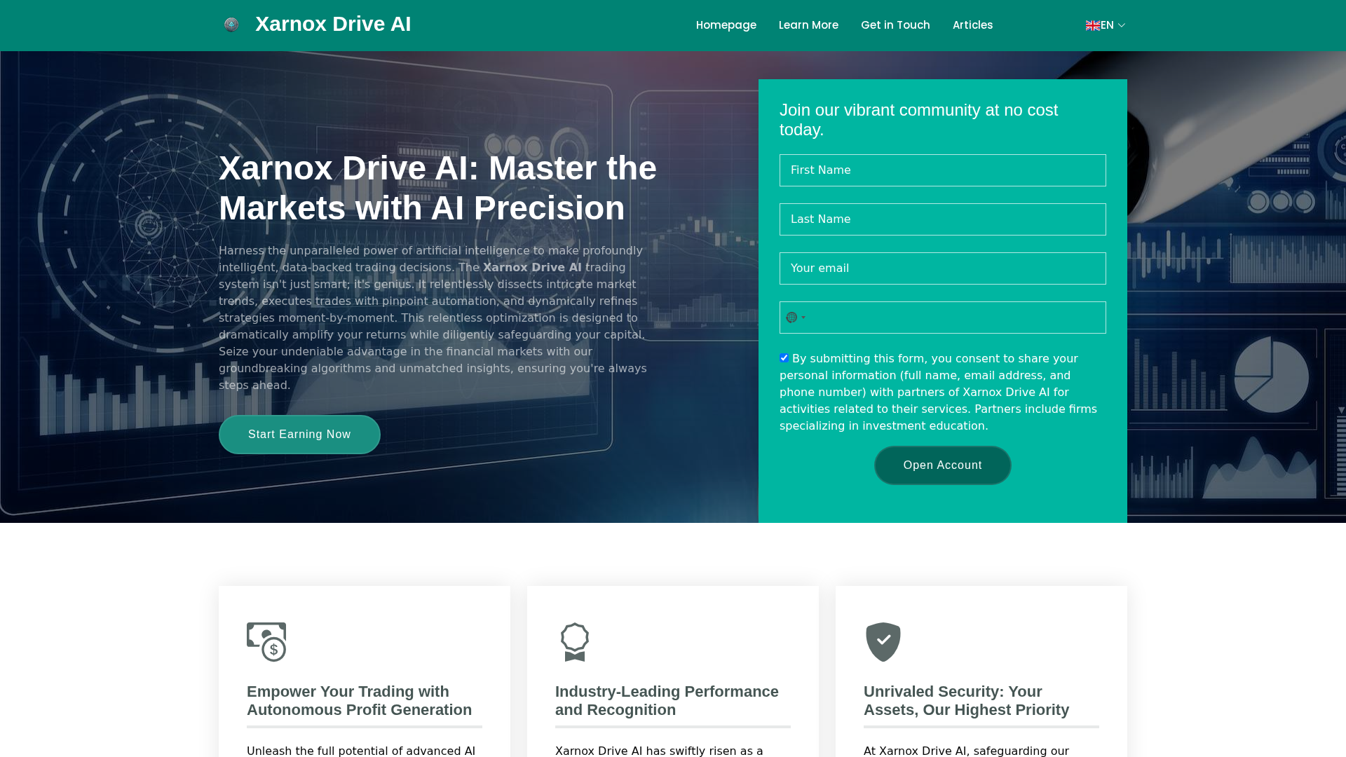 Screenshot of xarnoxdriveai.net